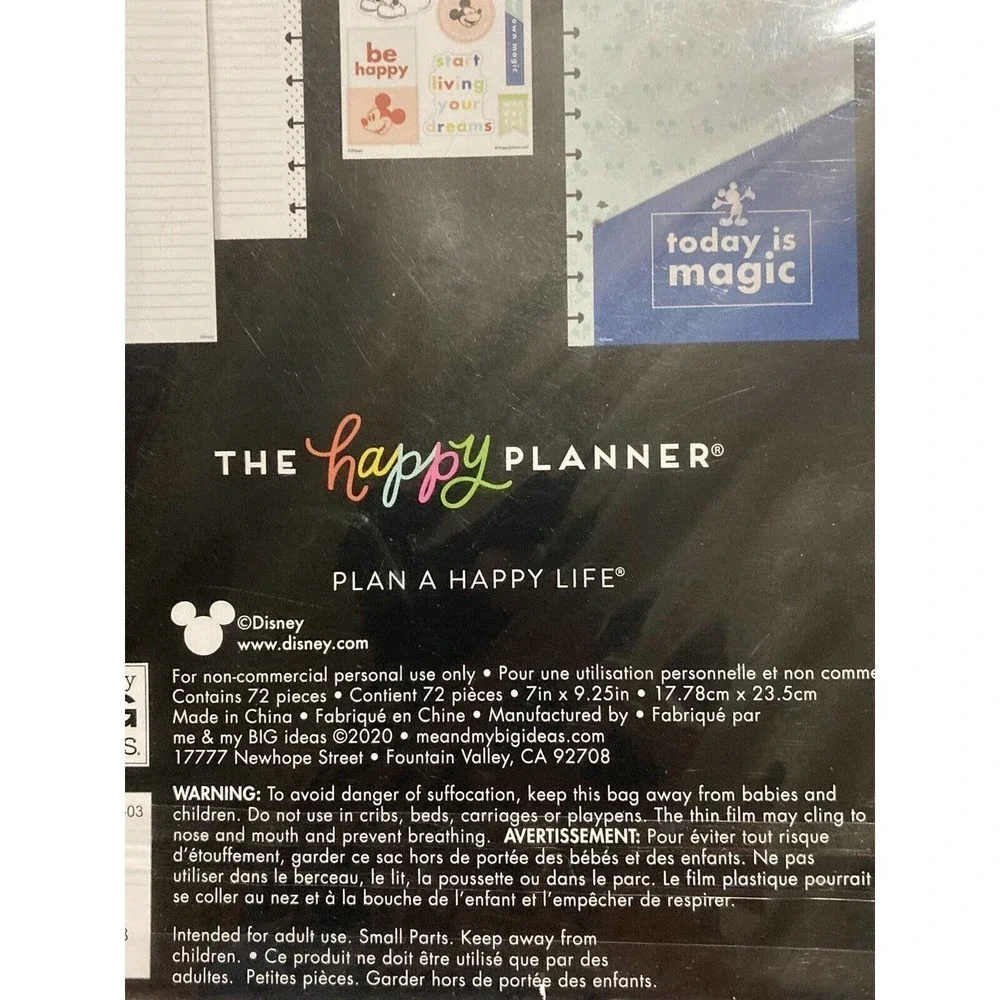HAPPY PLANNER Disney Mickey Mouse 72 Piece Planner Accessories Stickers Bookmark